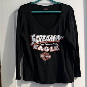 Harley-Davidson Black Screamin' Eagle V-Neck Shirt